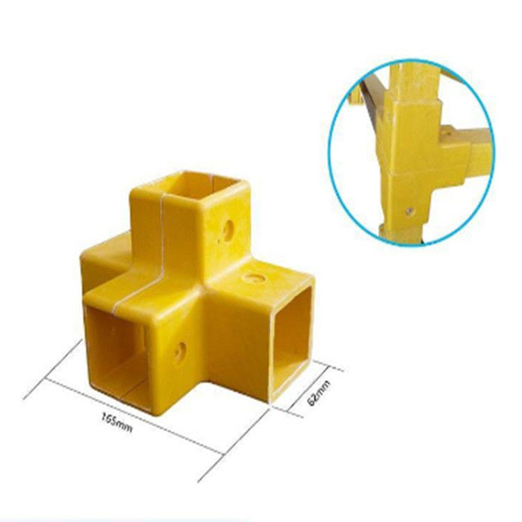 Resistensi UV Aksesoris Serat Kaca Konektor FRP Untuk Tabung Kuadrat,Fittings Tabung Kuadrat FRP