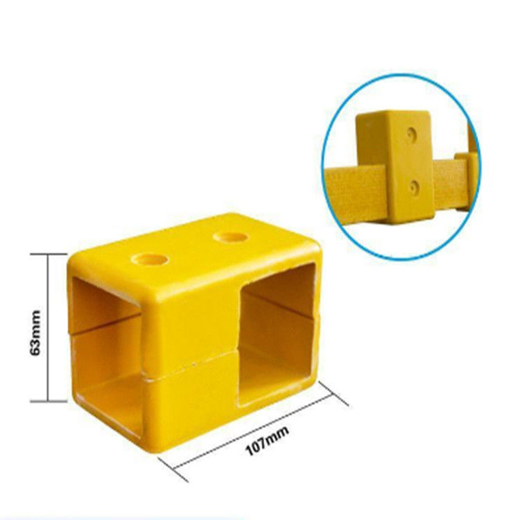 Resistensi UV Aksesoris Serat Kaca Konektor FRP Untuk Tabung Kuadrat,Fittings Tabung Kuadrat FRP