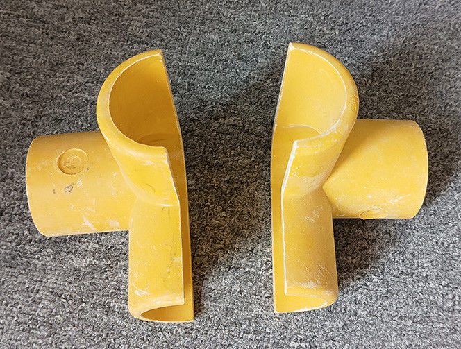 50mm Tabung Bulat Fiberglass FRP Pegangan Fitting Siku Dasar Tee Konektor Empat Arah