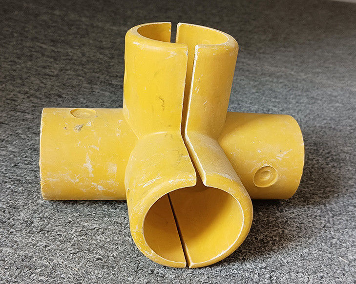 50mm Tabung Bulat Fiberglass FRP Pegangan Fitting Siku Dasar Tee Konektor Empat Arah