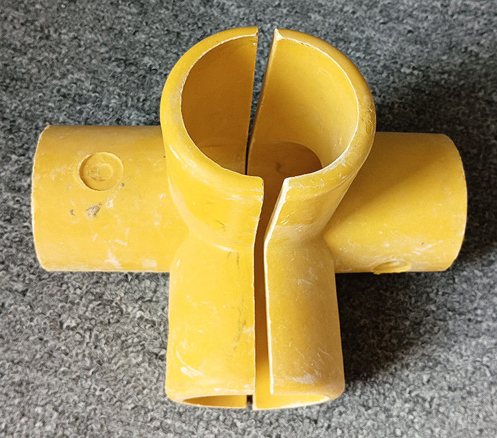 50mm Tabung Bulat Fiberglass FRP Pegangan Fitting Siku Dasar Tee Konektor Empat Arah