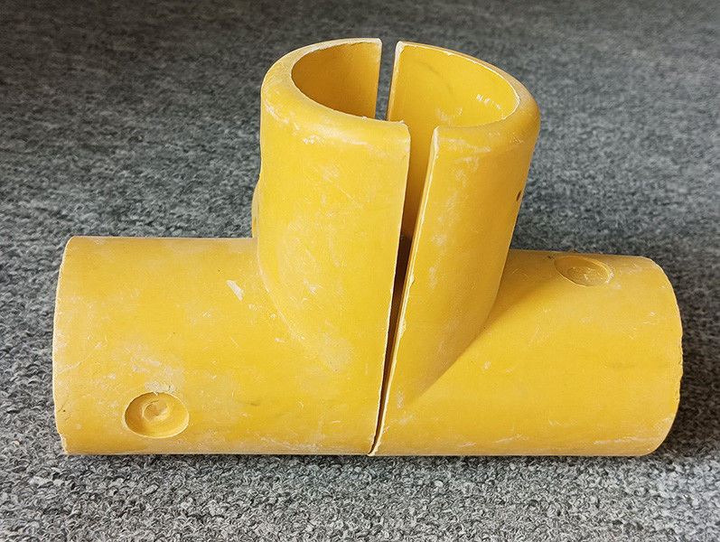 50mm Tabung Bulat Fiberglass FRP Pegangan Fitting Siku Dasar Tee Konektor Empat Arah