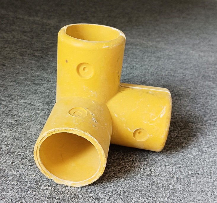 50mm Tabung Bulat Fiberglass FRP Pegangan Fitting Siku Dasar Tee Konektor Empat Arah